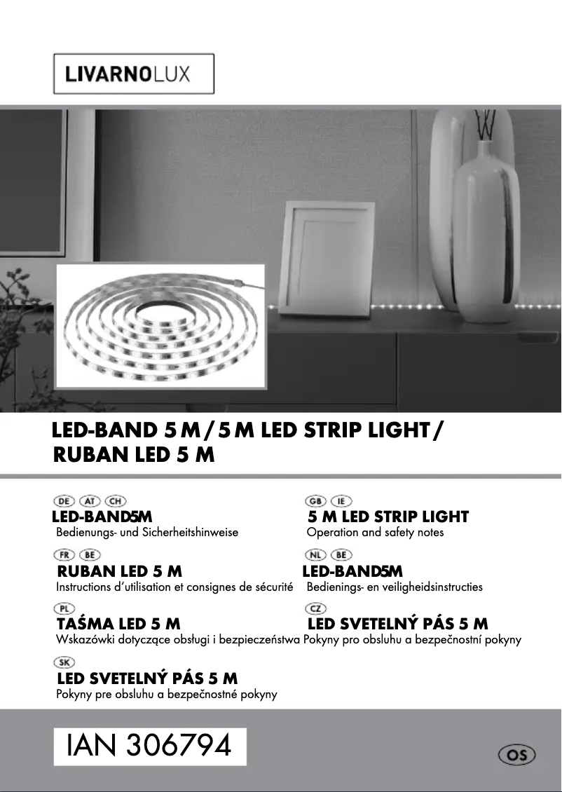 Page 1 de la notice Manuel utilisateur Livarno Lux IAN 306794