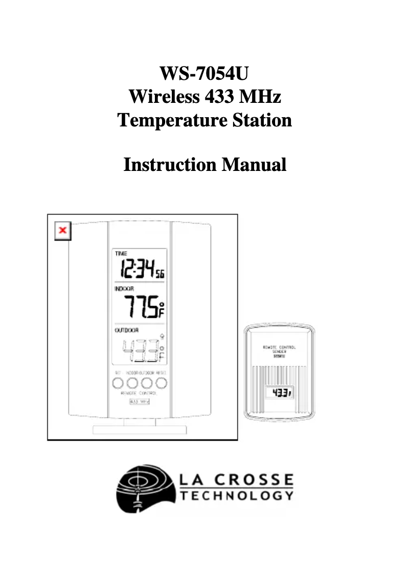 Page 1 de la notice Manuel utilisateur La Crosse Technology WS-7054U