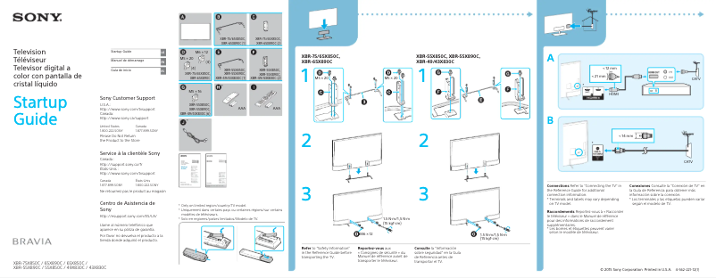 Page n°1 - Guide d'installation Sony Bravia XBR-49X830C