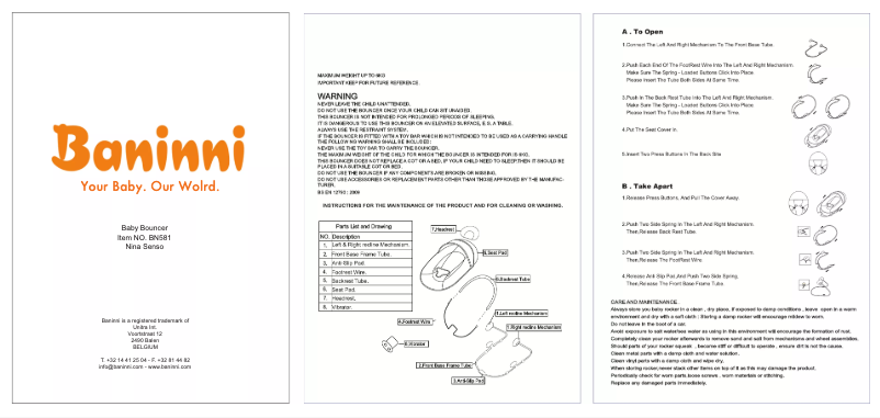 Image de la première page du manuel de l'appareil Relax Nina Senso BN581