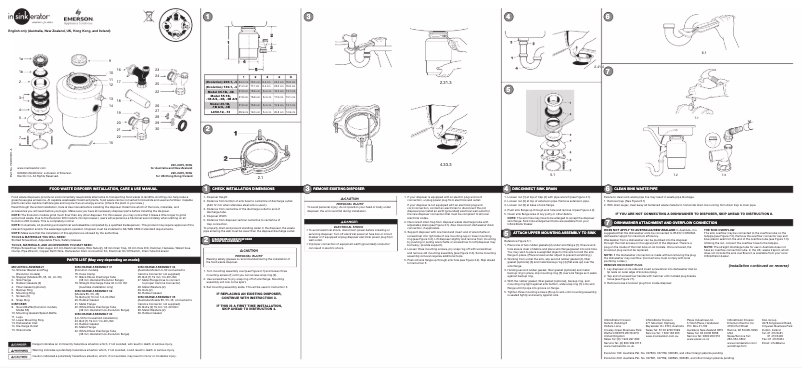 Page n°1 - Manuel utilisateur InSinkErator Evolution 100