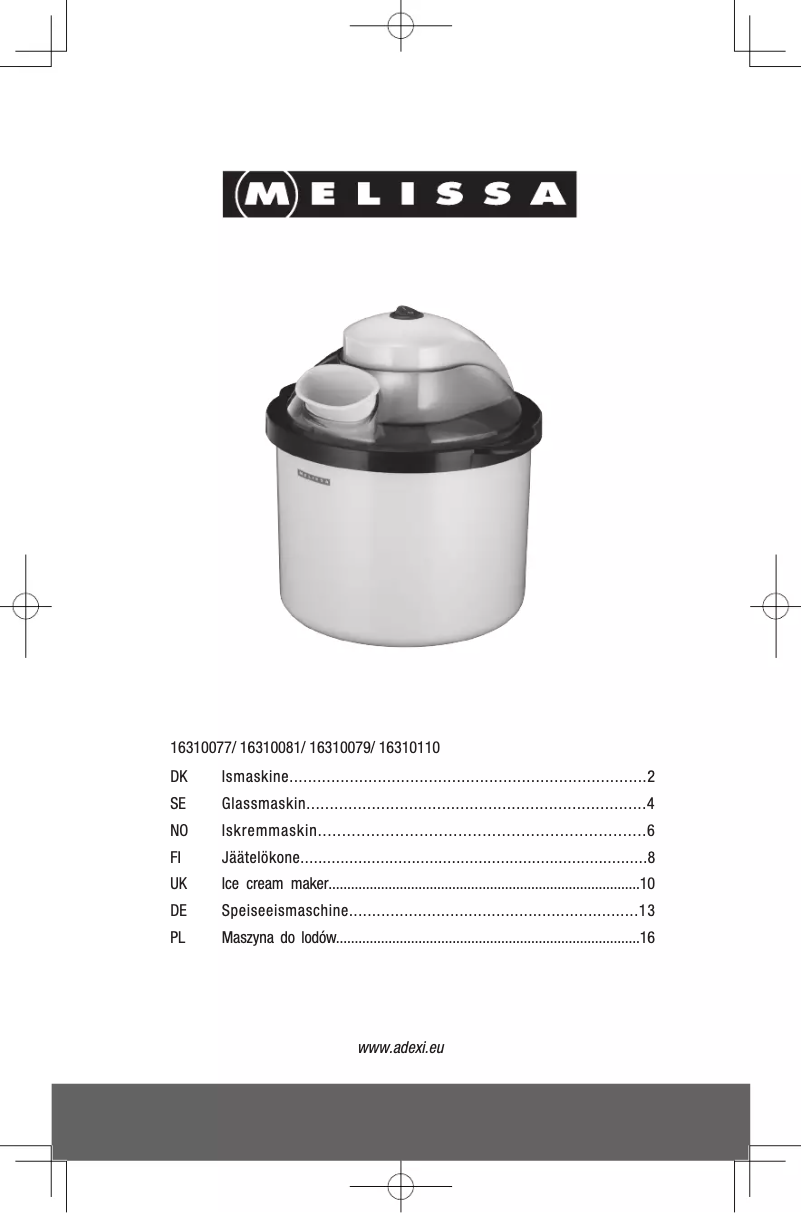 Página 1 del manual Manual de usuario Melissa 16310077