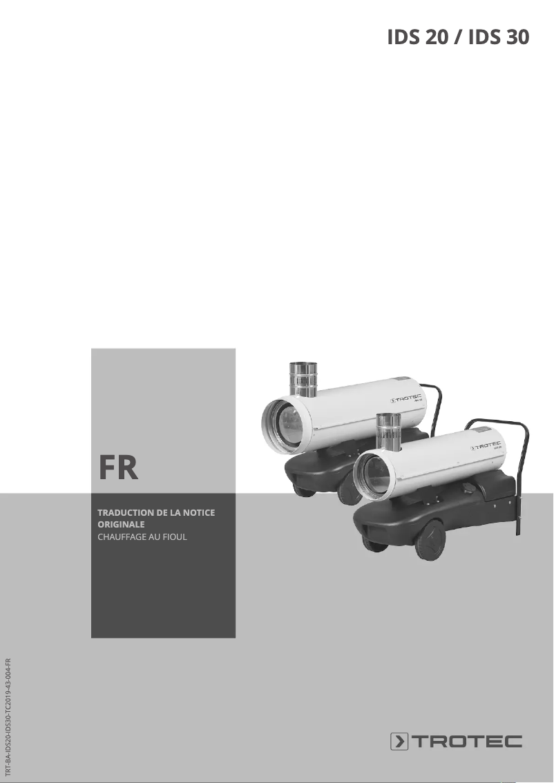 Page 1 de la notice Manuel utilisateur Trotec IDS 20