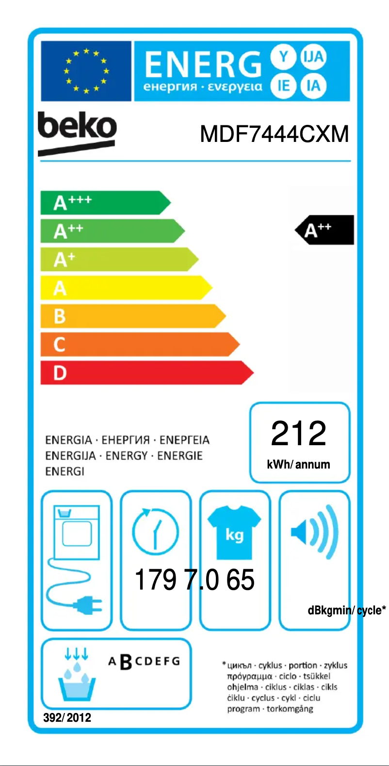 Page 1 de la notice Manuel utilisateur Beko MDF7444CXM
