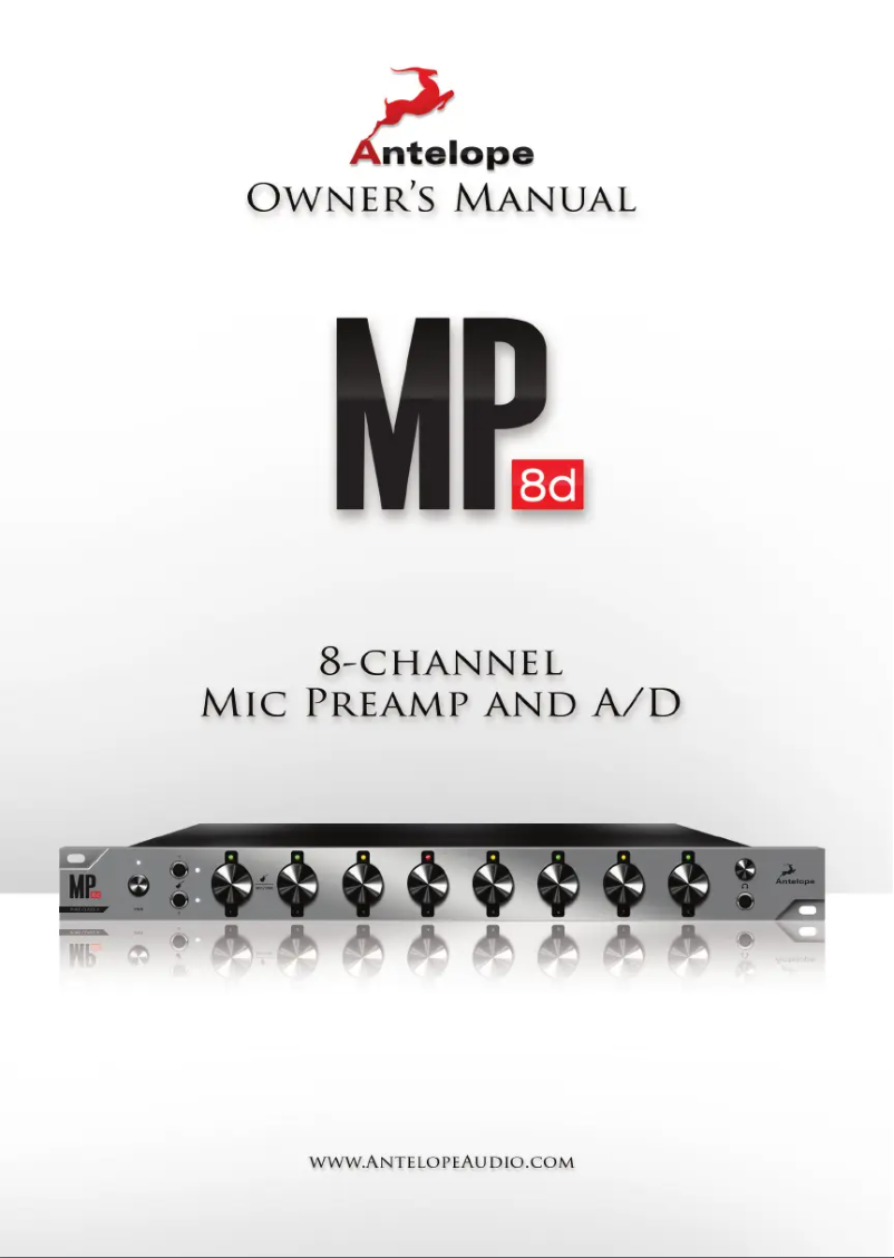 Page n°1 - Manuel utilisateur Antelope Audio MP 8d