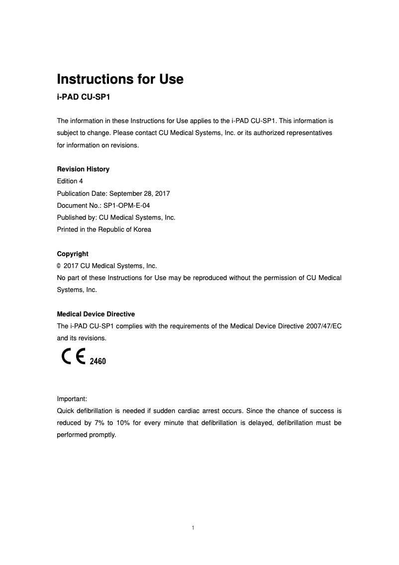 Page 1 de la notice Manuel utilisateur GIMA i-PAD CU-SP1