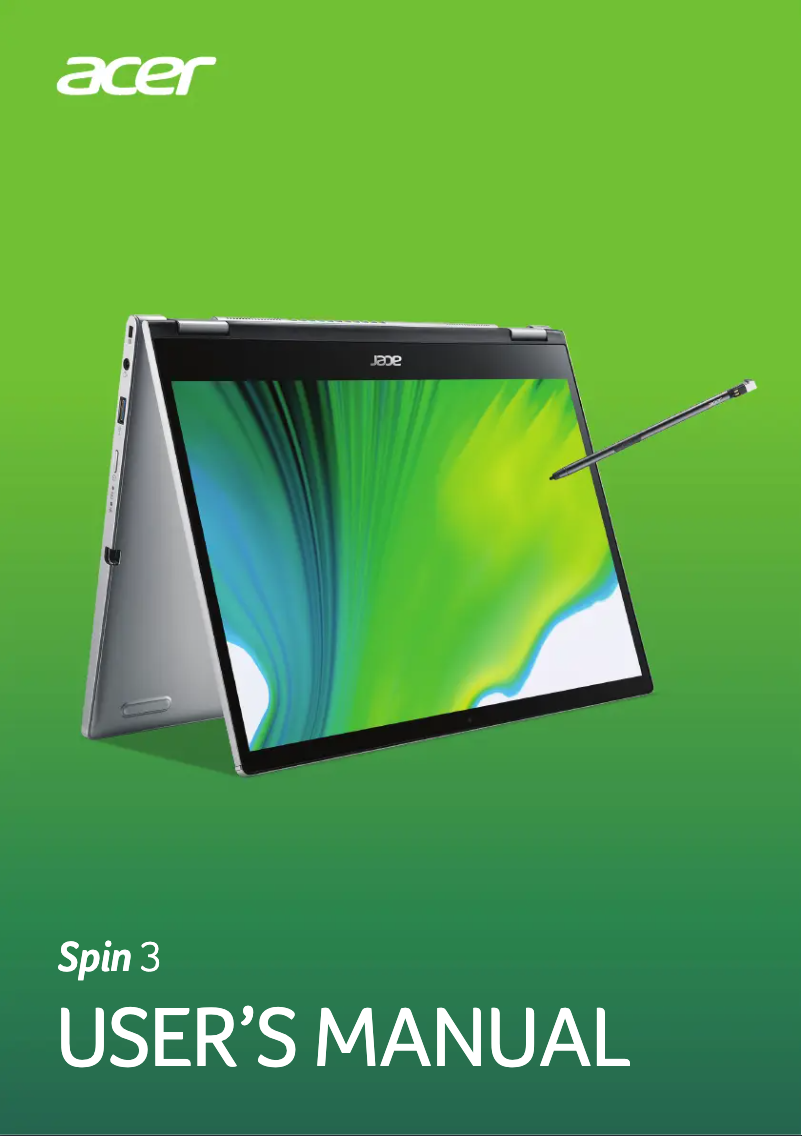 Página 1 del manual Manual de usuario Acer Spin 3 Pro