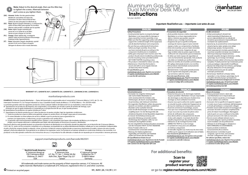 Page n°1 - Manuel utilisateur Manhattan 462501