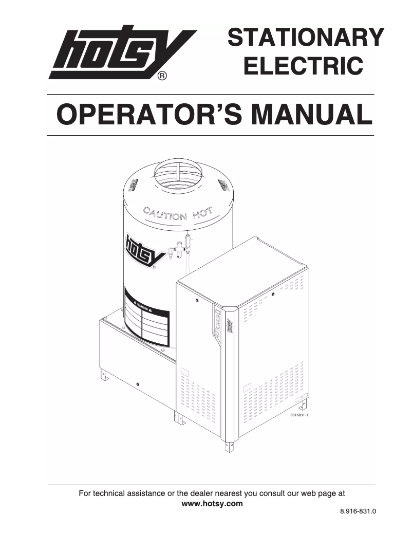 Page n°1 - Manuel utilisateur Hotsy 5730SS