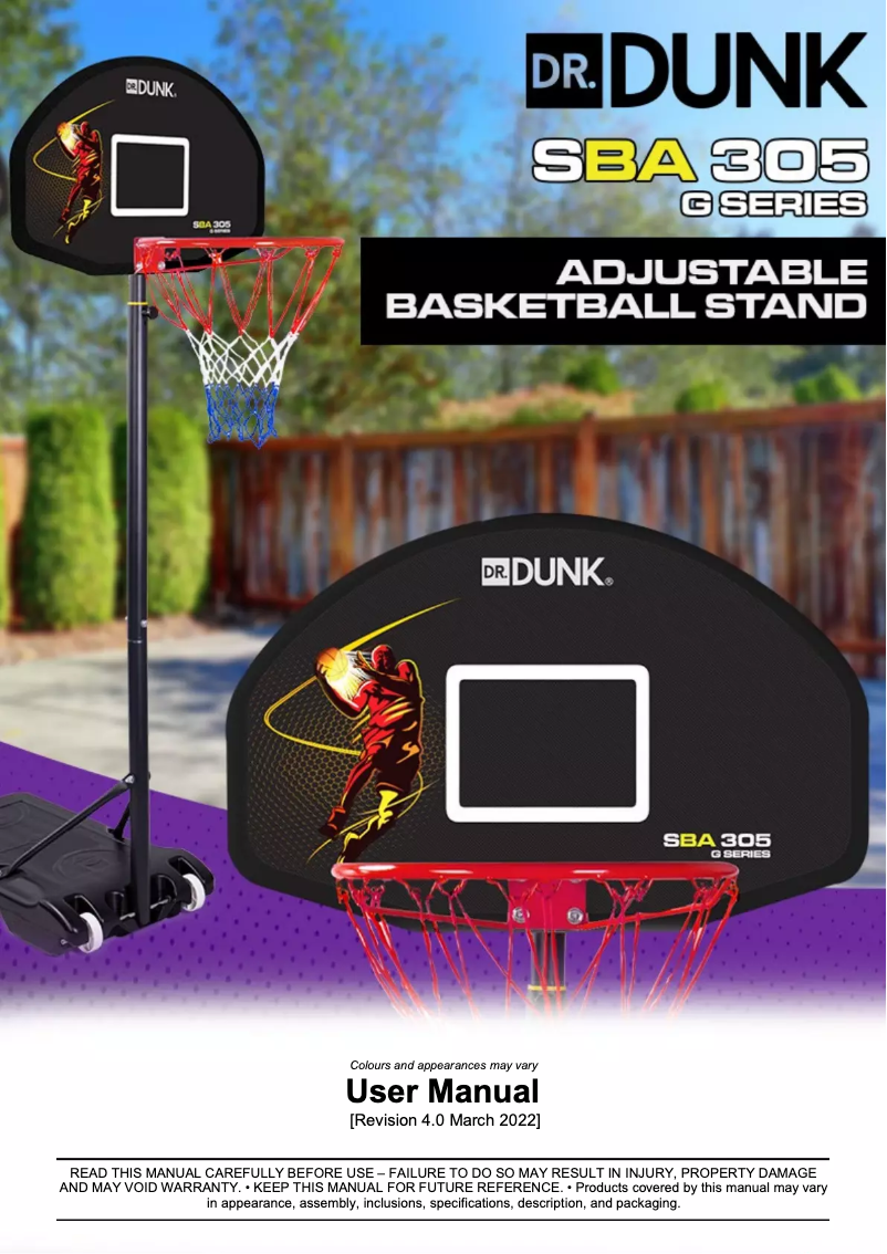 Page 1 de la notice Manuel utilisateur Dr. Dunk SBA305 G