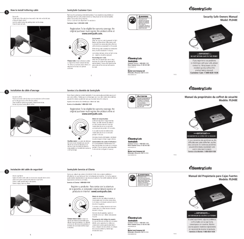 Image de la première page du manuel de l'appareil PL048E