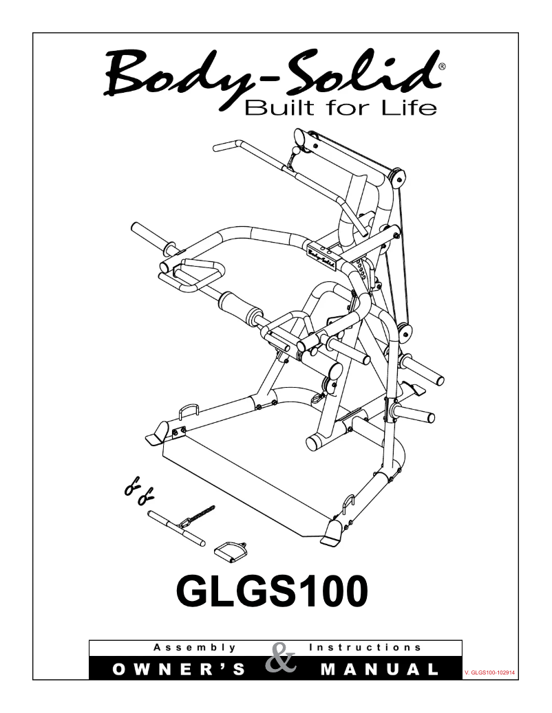 Page 1 de la notice Manuel utilisateur Body-Solid GLGS100
