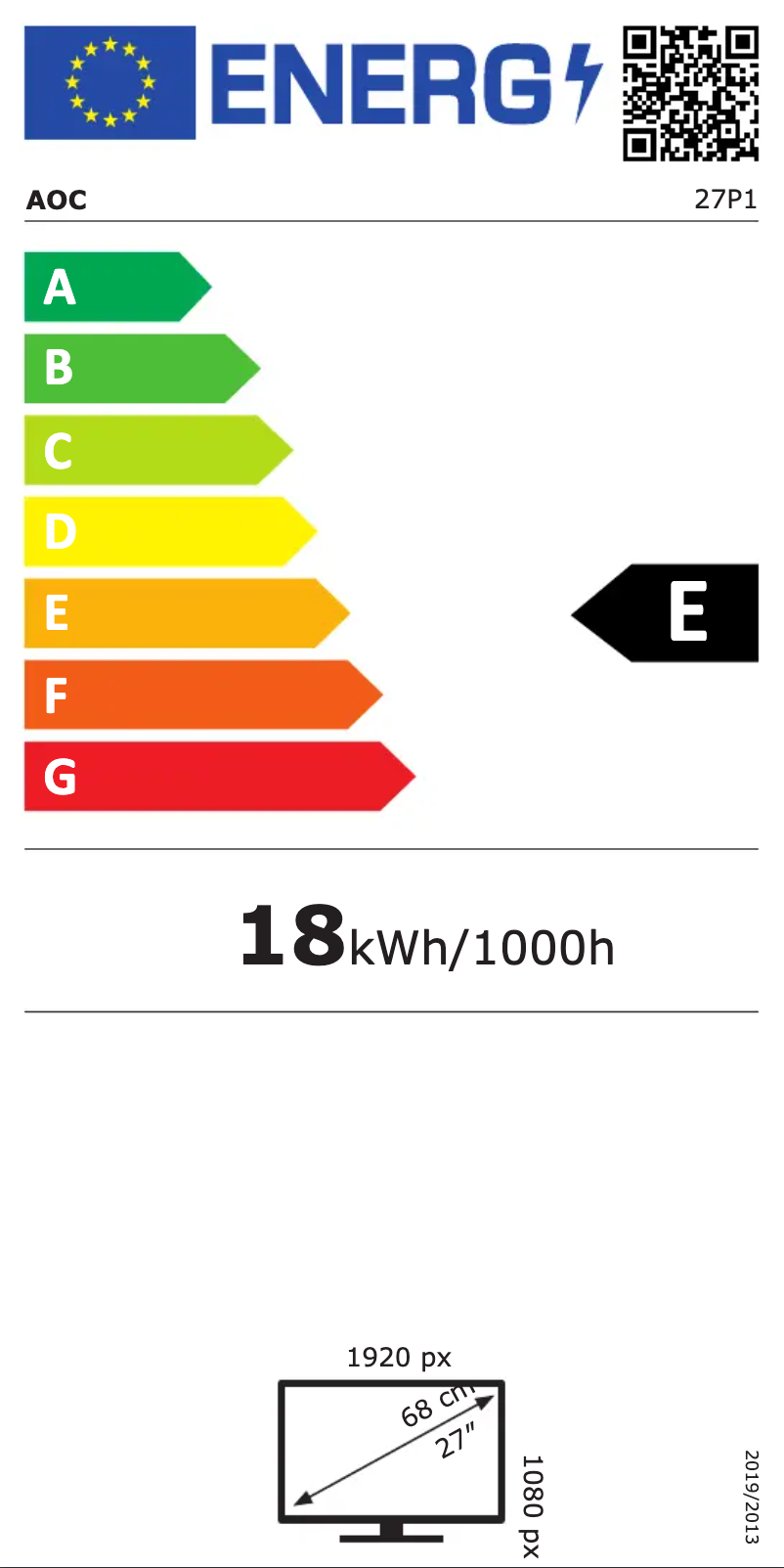 Page n°1 - Label énergétique AOC Pro-line 27P1