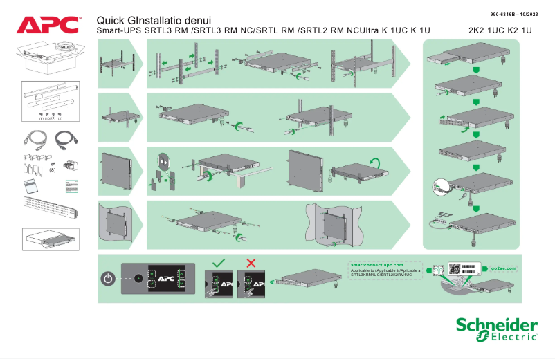 Page n°1 - Guide de démarrage rapide APC Smart-UPS Ultra SRTL2K2RM1UC