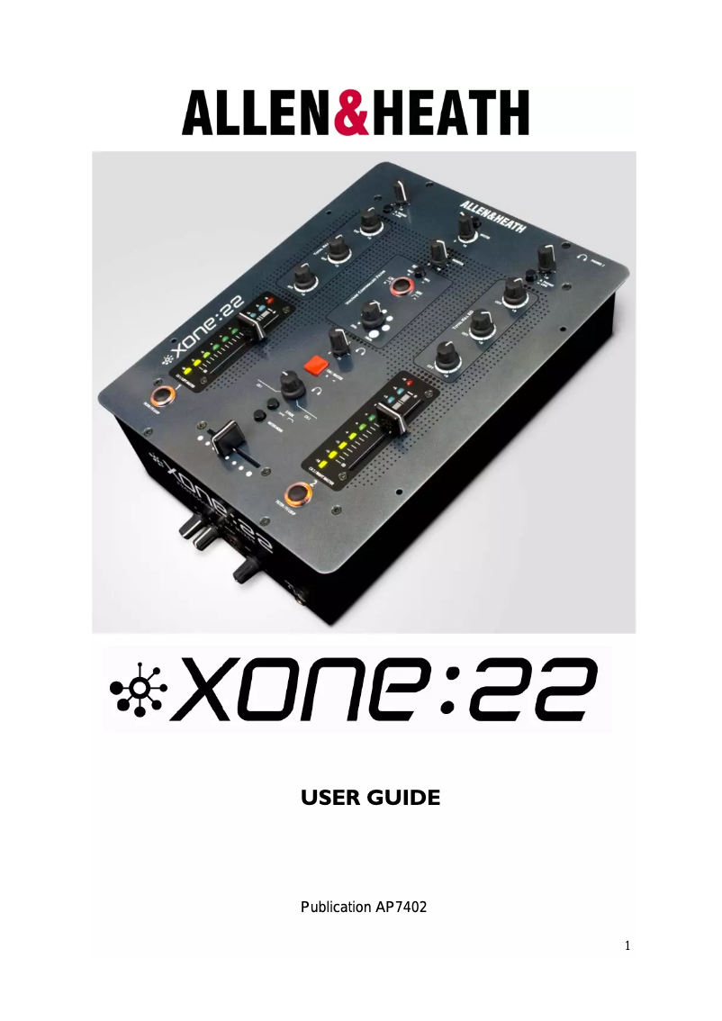 Página 1 del manual Manual de usuario Allen & Heath Xone:22