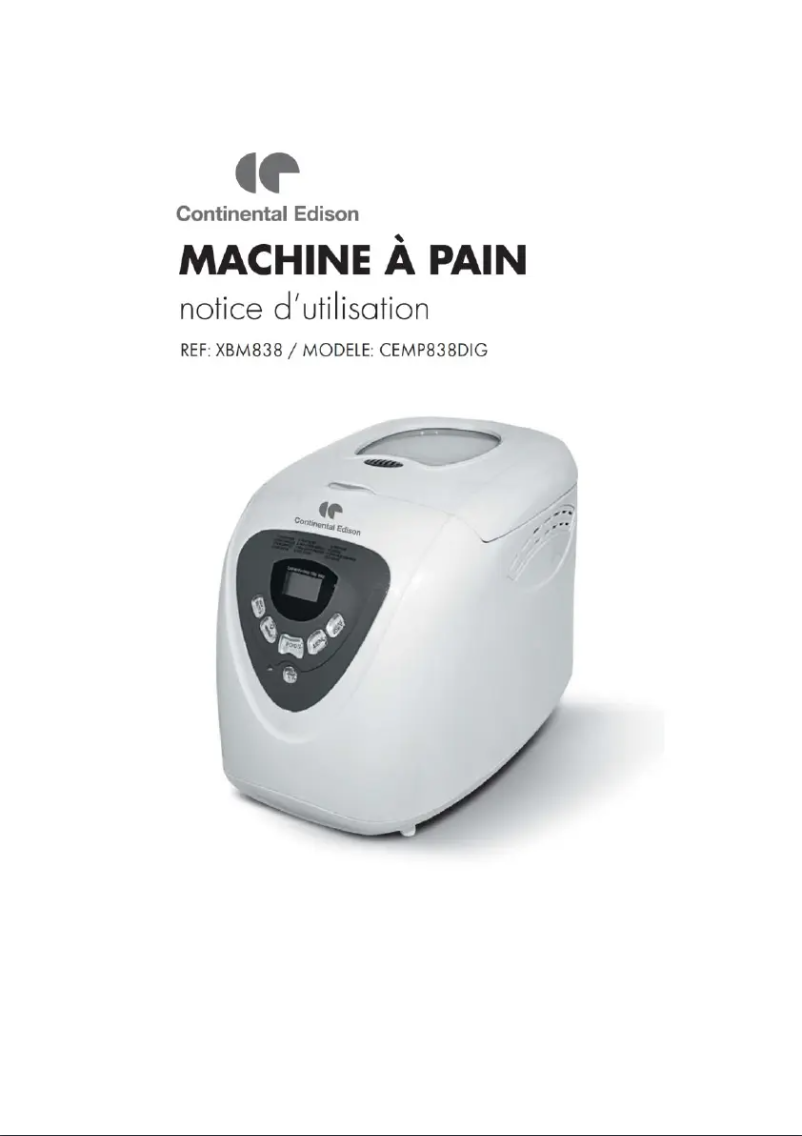 Page n°1 - Manuel utilisateur Continental Edison CEMP838DIG
