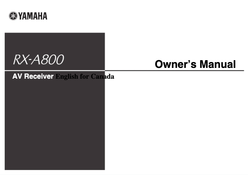 Page 1 de la notice Manuel utilisateur Yamaha RX-A800