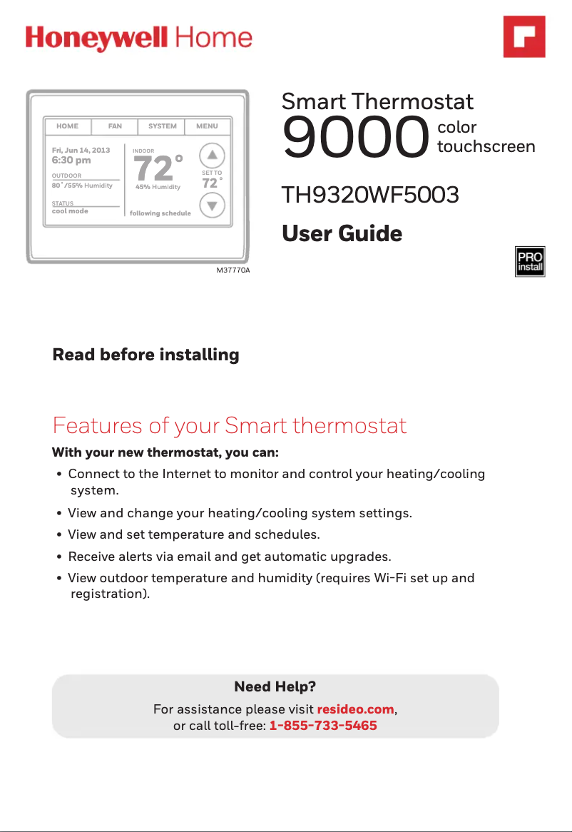 Image de la première page du manuel de l'appareil TH9320WF5003/U