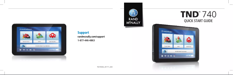 Page n°1 - Guide de démarrage rapide Rand McNally TND 740