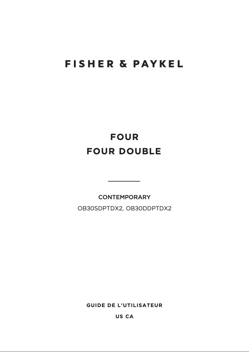 Page 1 de la notice Manuel utilisateur Fisher & Paykel OB30DDPTDX2