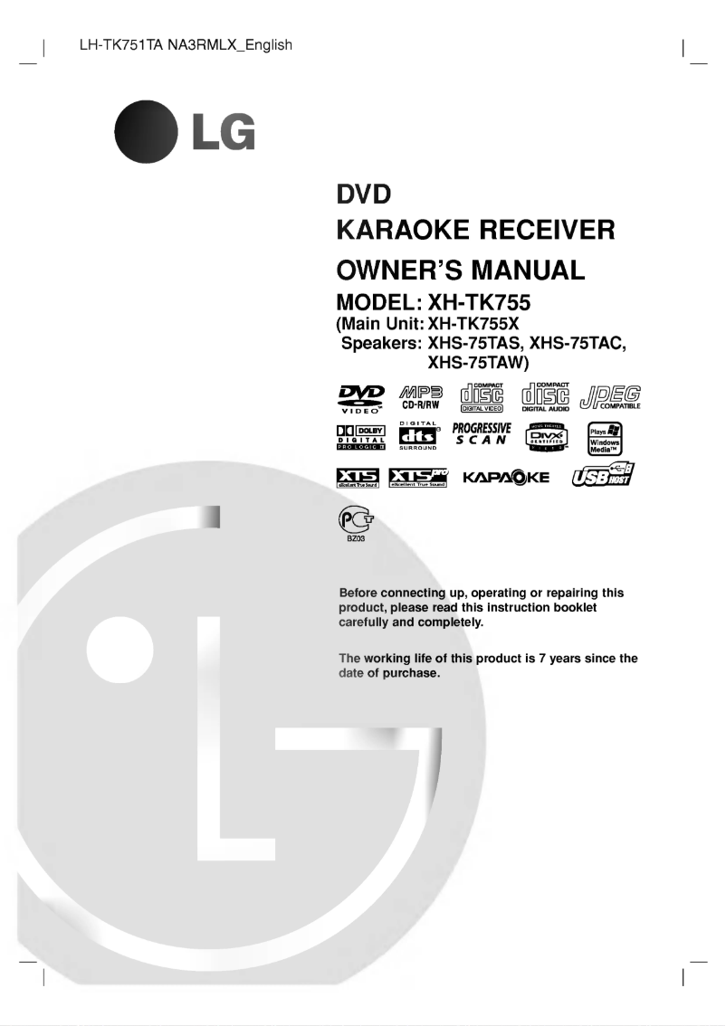 Página 1 del manual Manual de usuario LG XH-TK755D