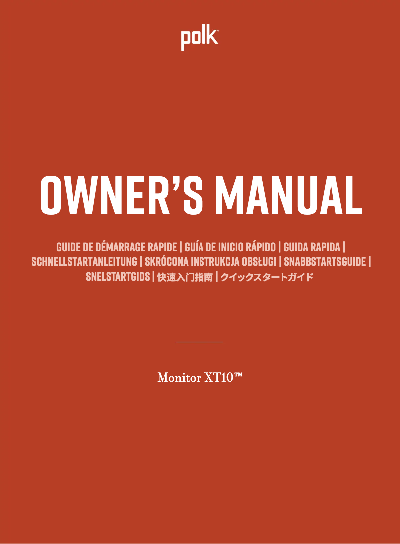 Page 1 de la notice Manuel utilisateur Polk Monitor XT10