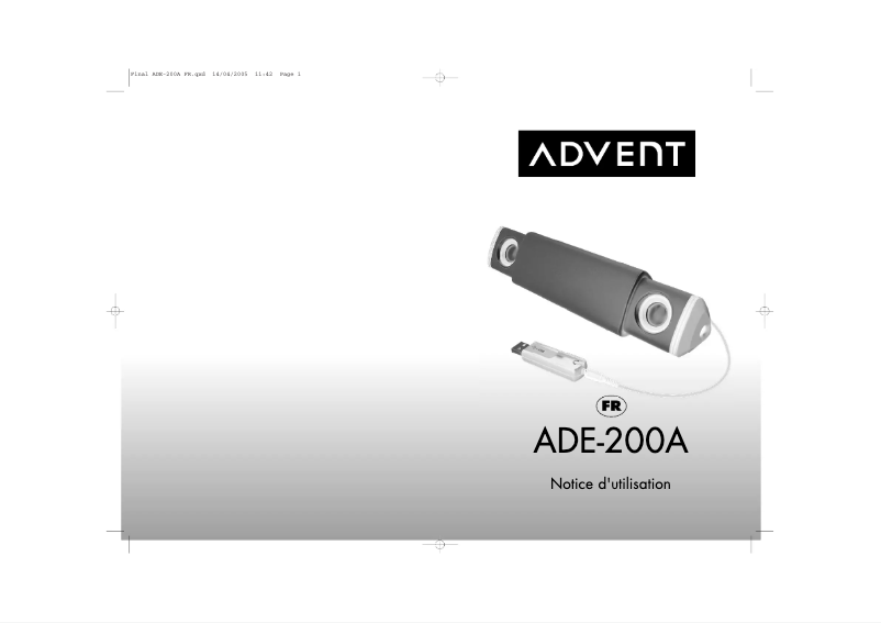 First page image of the manual for ADE-200A