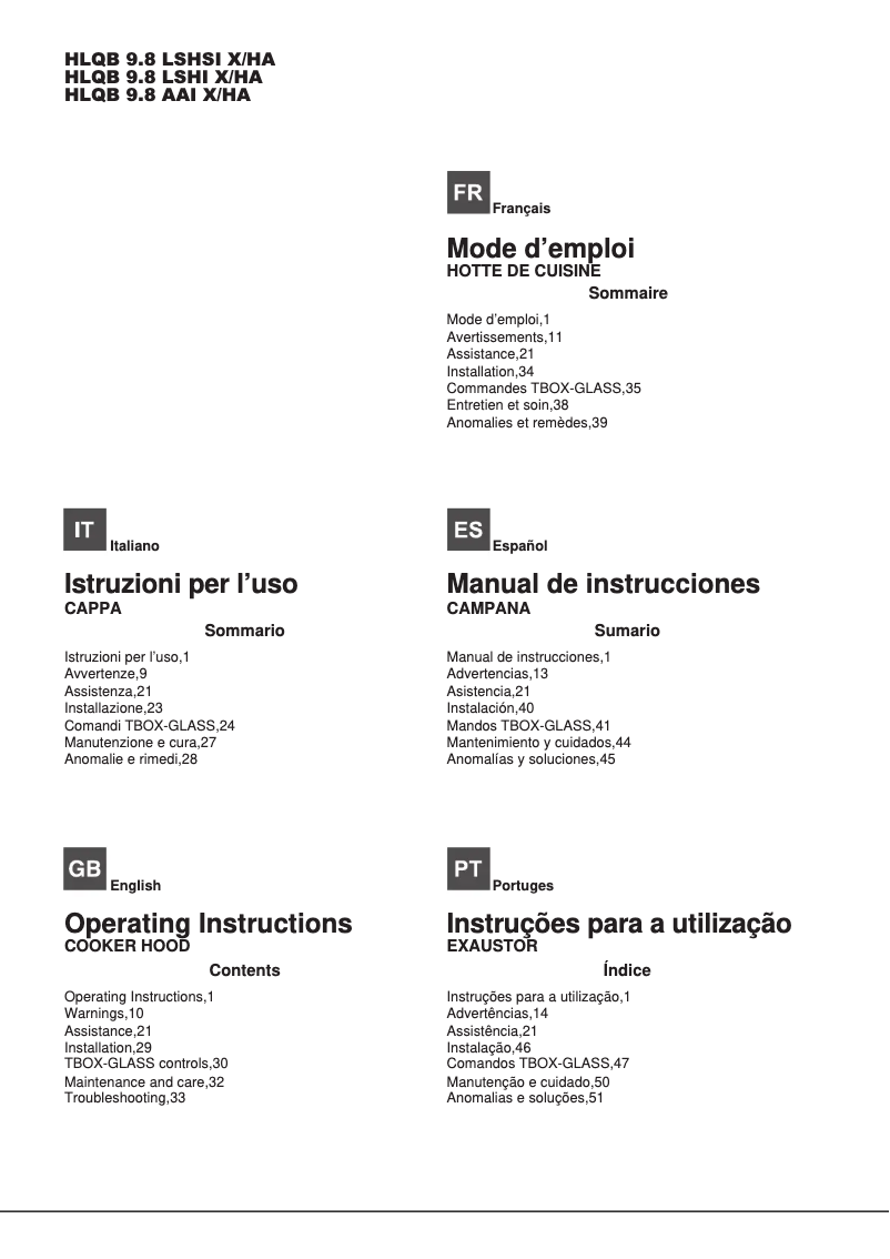 Page 1 de la notice Manuel utilisateur Hotpoint Ariston HLQB 9.8 AAI X/HA