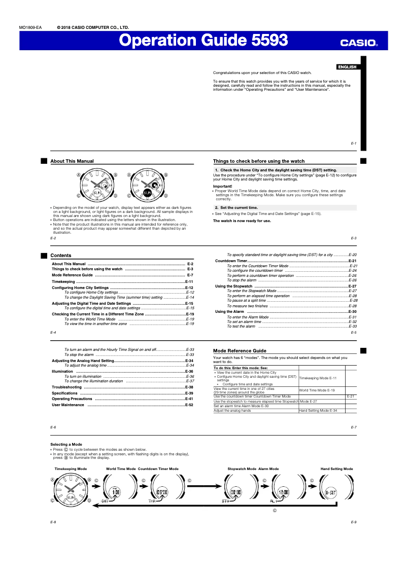 Page 1 de la notice Manuel utilisateur Casio Baby-G BGA-255-1AER