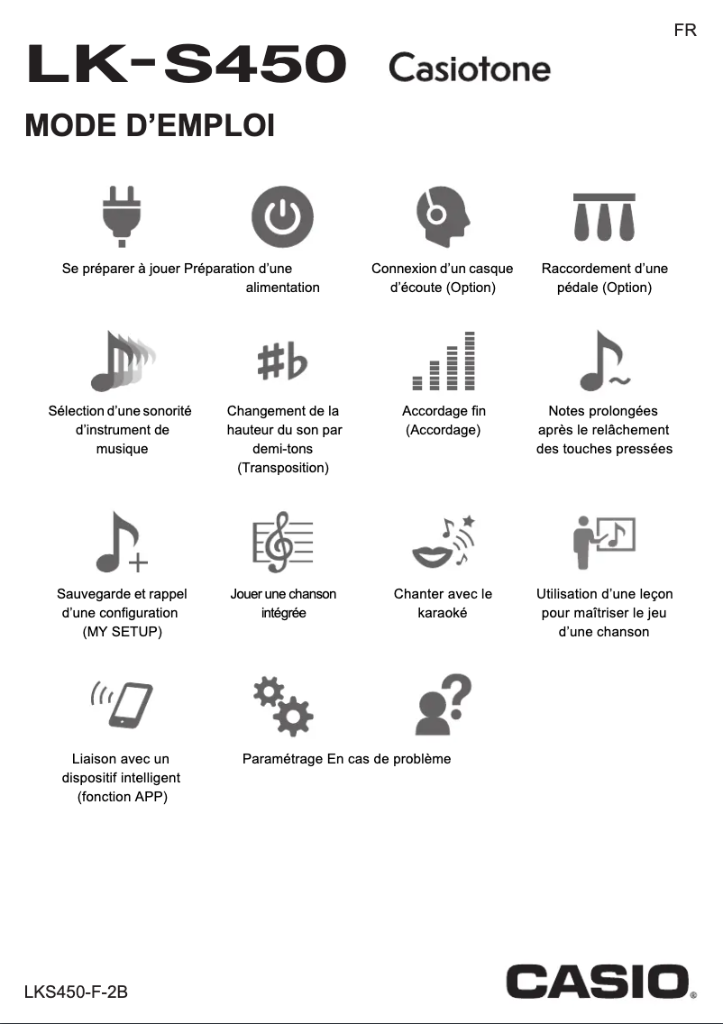 Page 1 de la notice Manuel utilisateur Casio LK-S450