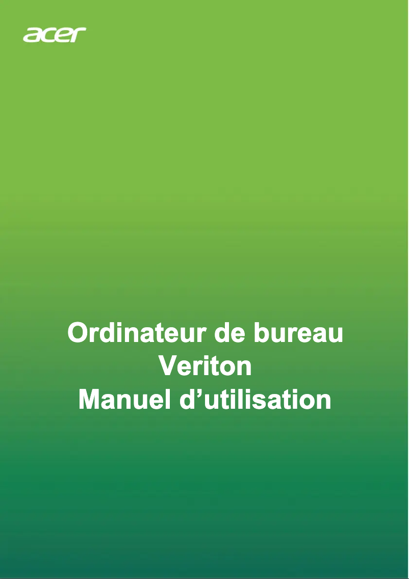 Page 1 de la notice Manuel utilisateur Acer Veriton M6680G