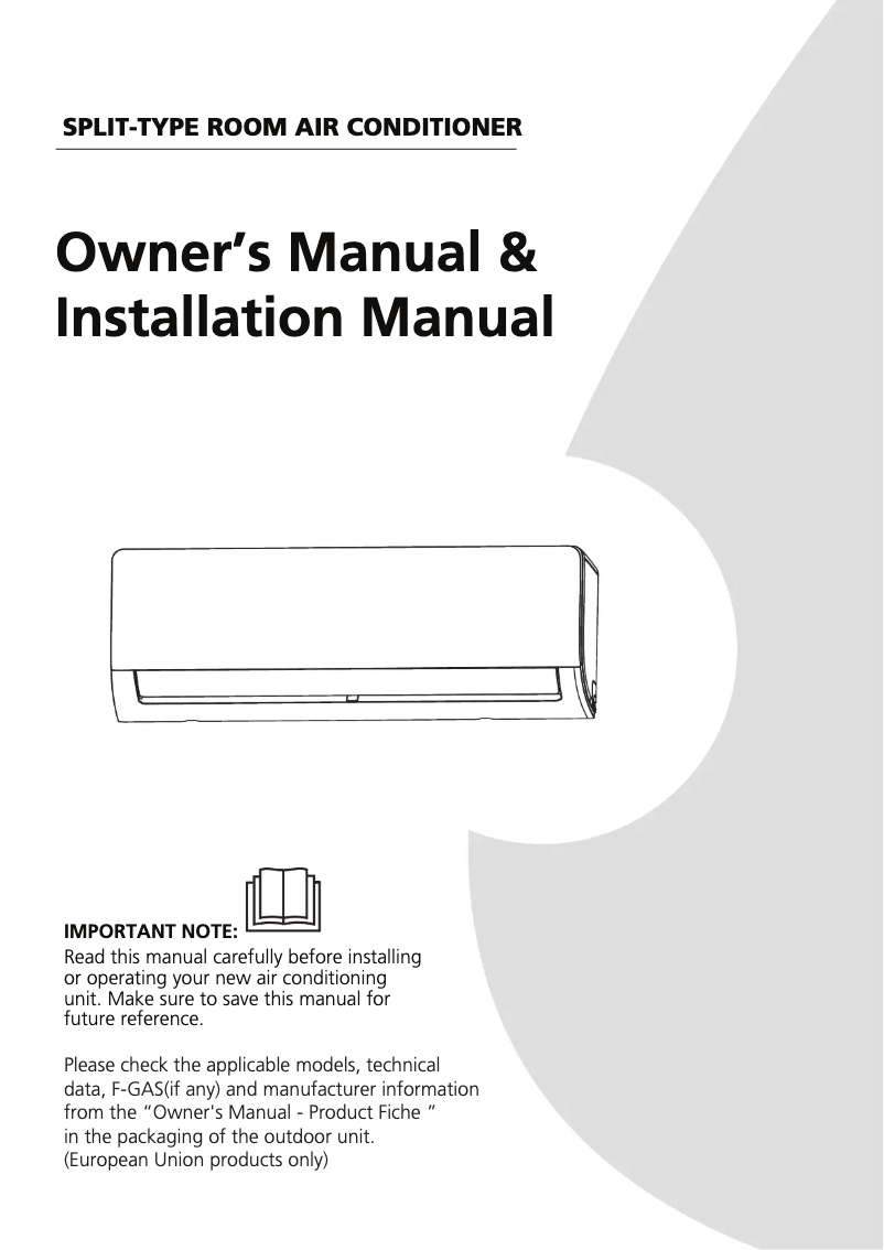 Page 1 de la notice Manuel utilisateur Midea MFAB-20NC