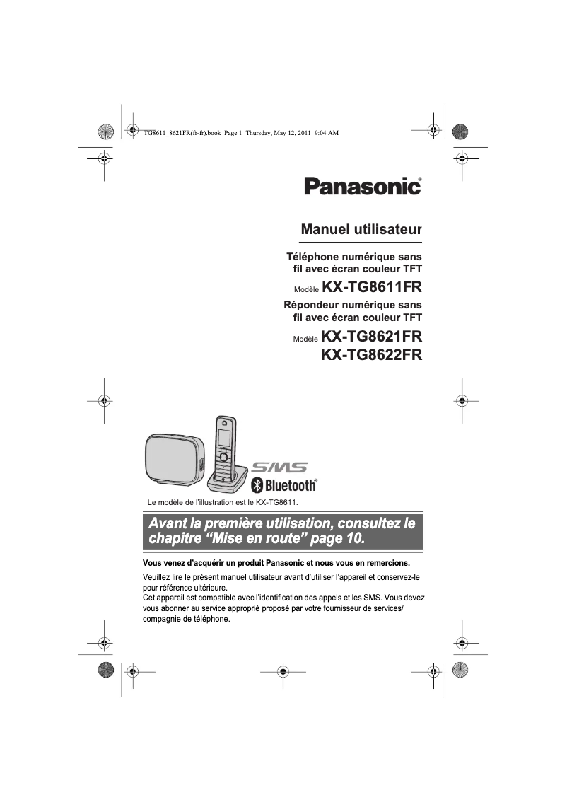Image de la première page du manuel de l'appareil KX-TG8622FR