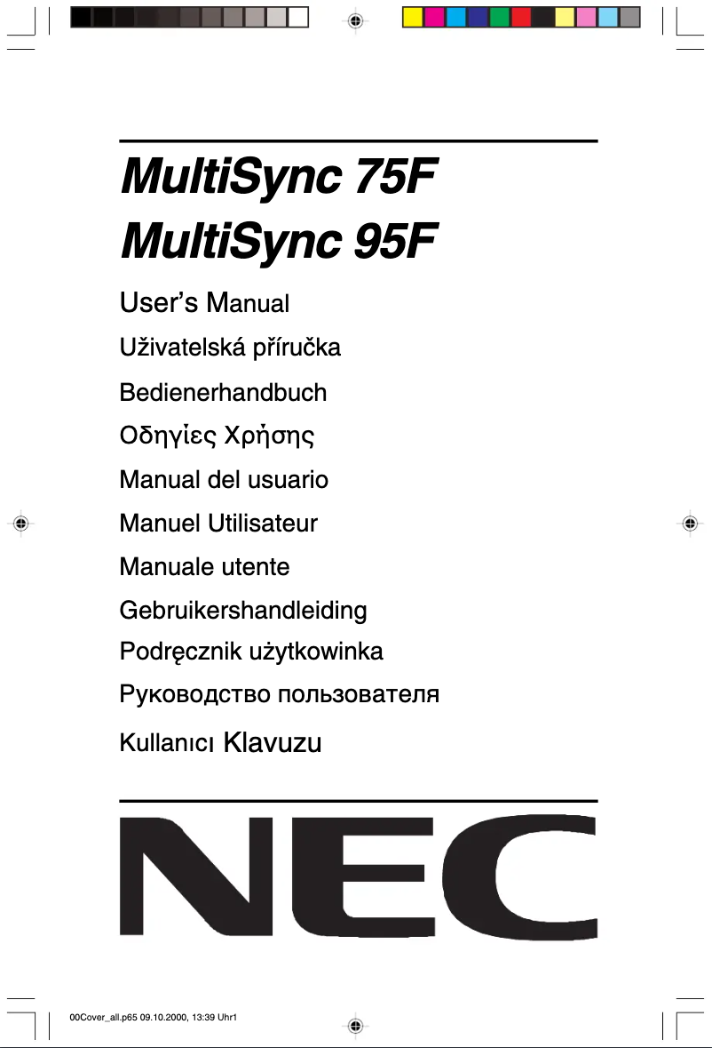 Page 1 de la notice Manuel utilisateur NEC MultiSync 95F