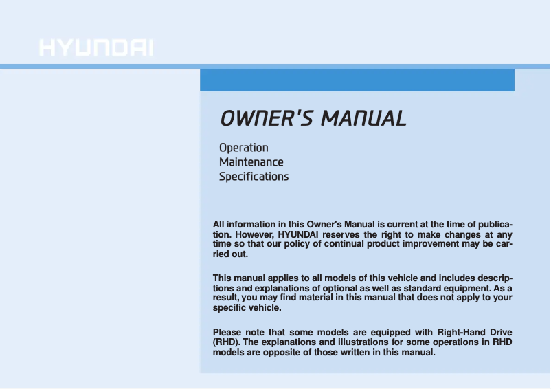 Page 1 de la notice Manuel utilisateur Hyundai Tucson (2017)