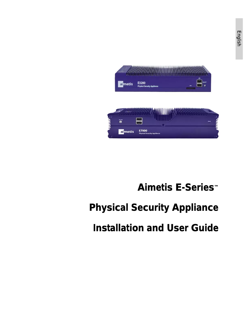 Page n°1 - Manuel utilisateur Aimetis E7020A