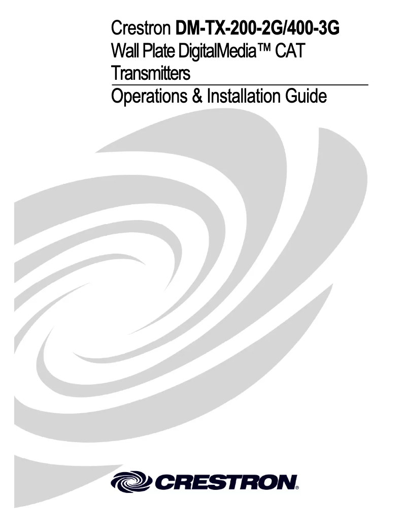 Image de la première page du manuel de l'appareil DM-TX-200-2G