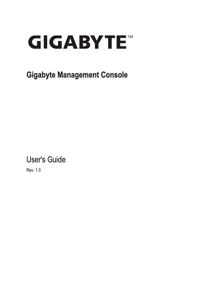 Page n°1 - Manuel utilisateur Gigabyte G492-Z52