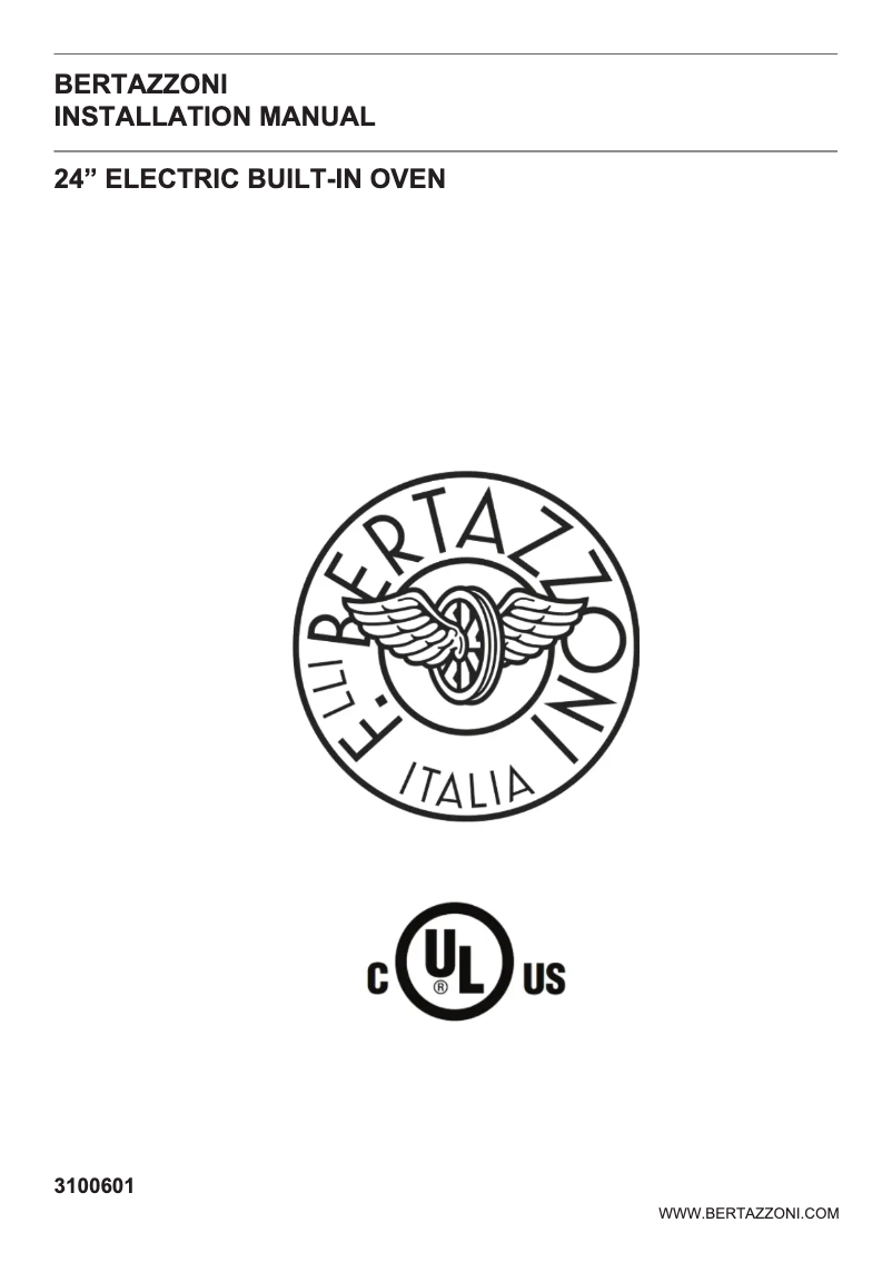 Página 1 del manual Guía de instalación Bertazzoni PROF24FSEXV