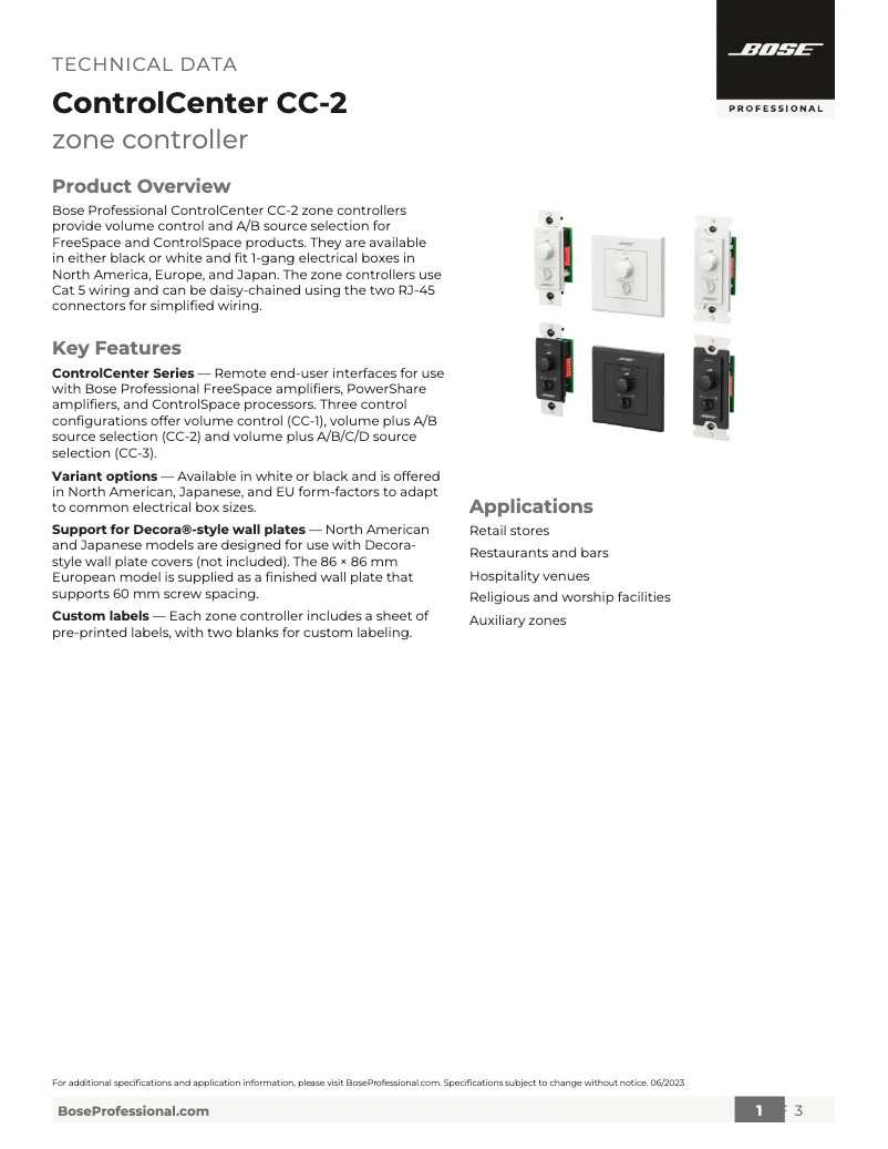 Image de la première page du manuel de l'appareil ControlCenter CC-2