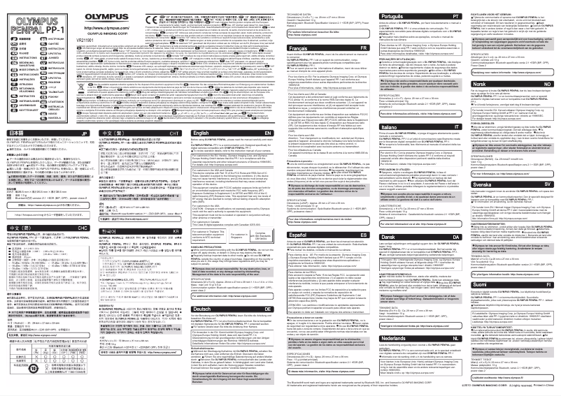 Page n°1 - Manuel utilisateur Olympus Penpal PP-1