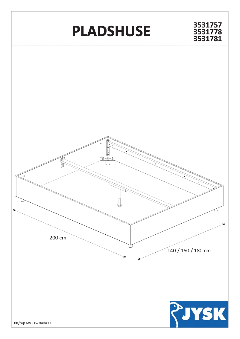 Página 1 del manual Manual de usuario JYSK Pladshuse (180x200)