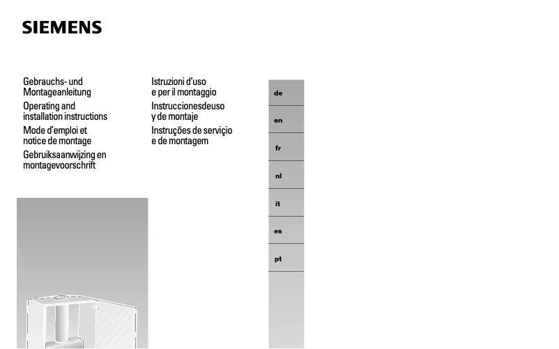 Page n°1 - Guide d'installation Siemens LI23031