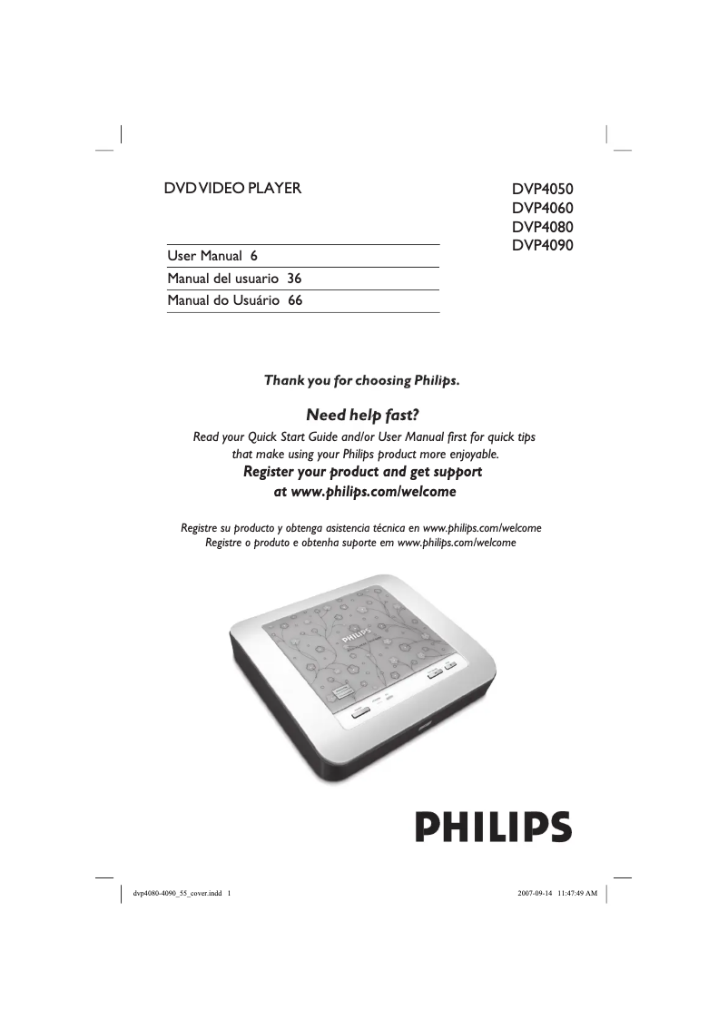 Página 1 del manual Manual de usuario Philips DVP4060