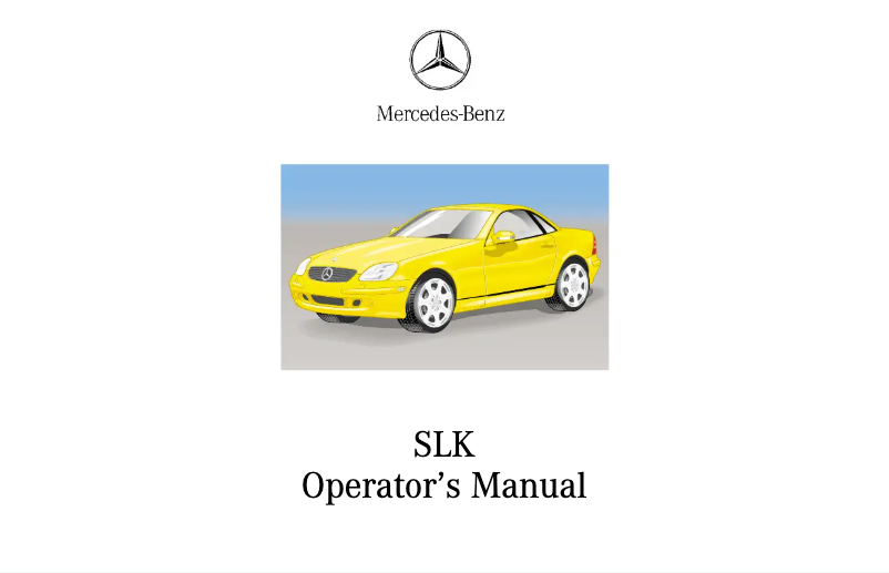 Page 1 de la notice Manuel utilisateur Mercedes-Benz SLK-Class (2000)