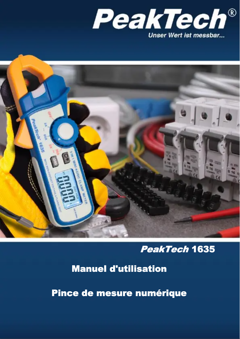 Page n°1 - Manuel utilisateur PeakTech 1635