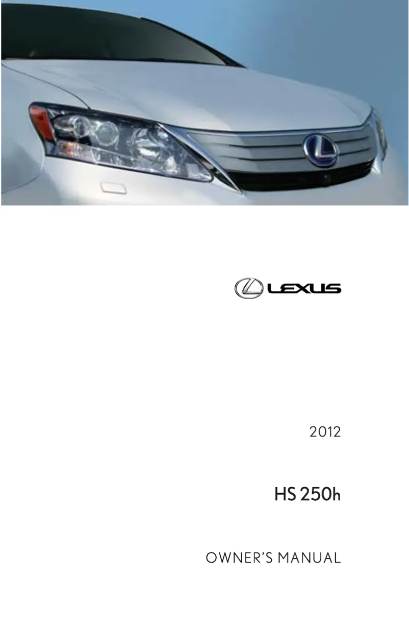 Page 1 of the manual User Manual Lexus HS 250h (2012)