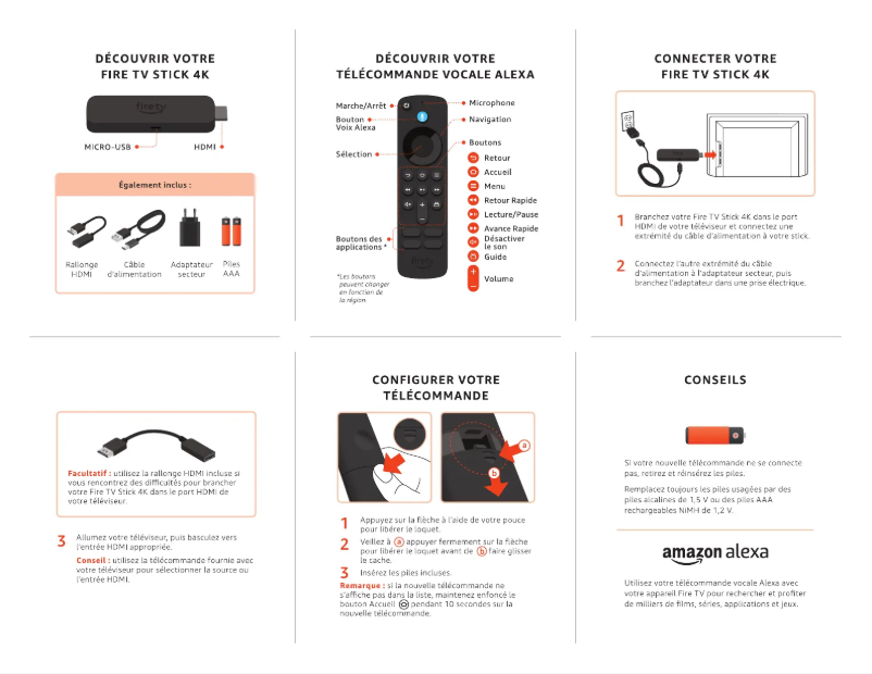 Page 1 de la notice Manuel utilisateur Amazon Fire TV Stick 4K