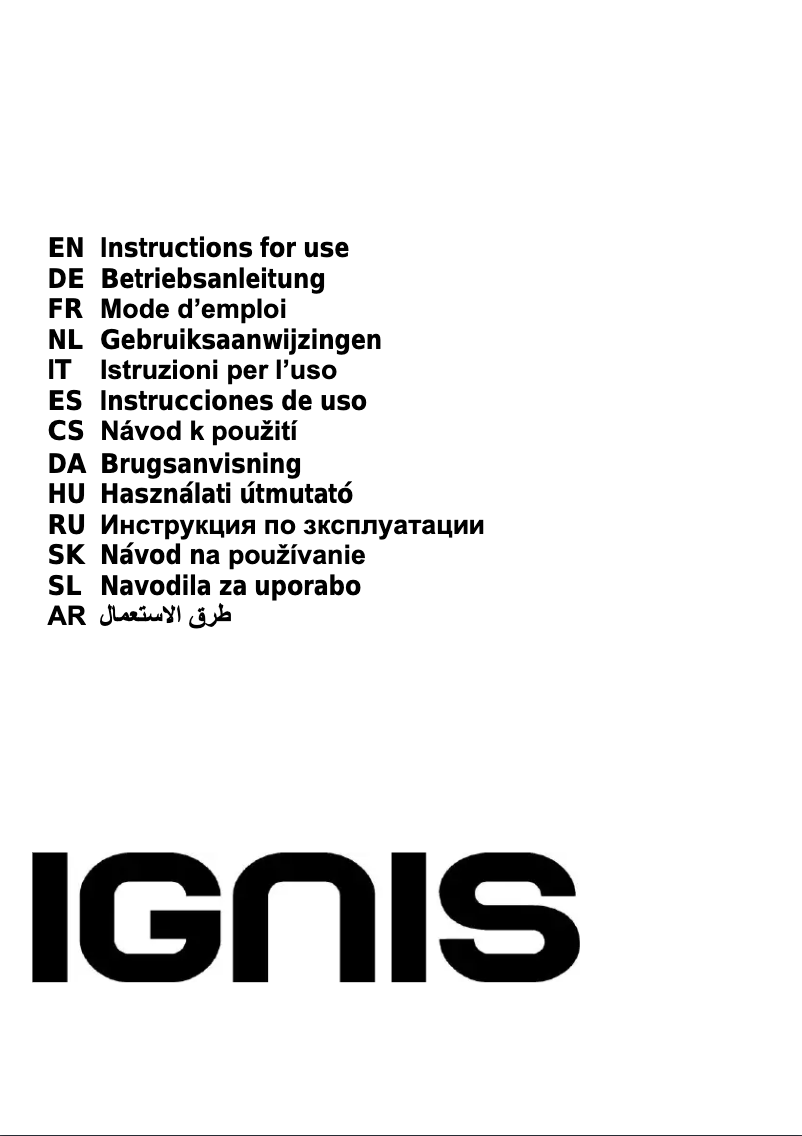 Page 1 de la notice Manuel utilisateur Ignis NSL 65F H2G