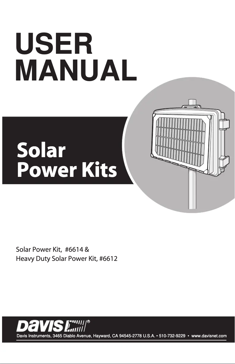 Page n°1 - Manuel utilisateur Davis Heavy Duty Solar Power Kit 6612